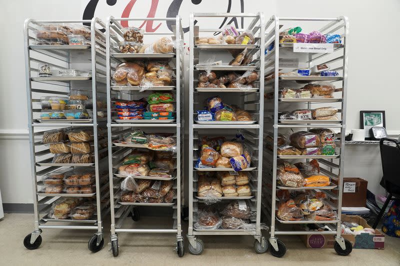 The bread carts are pictured at The Community Assistance Center food pantry, in Atlanta