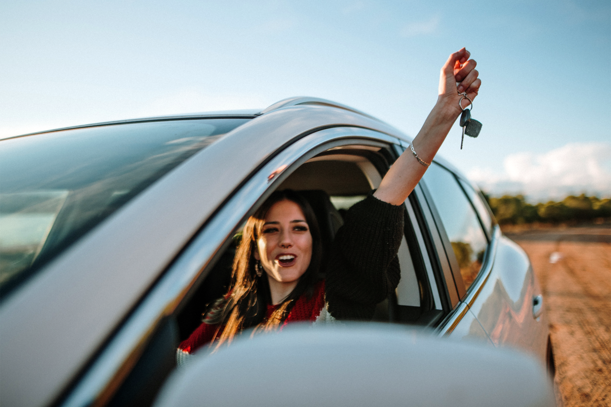 Teen with a new car