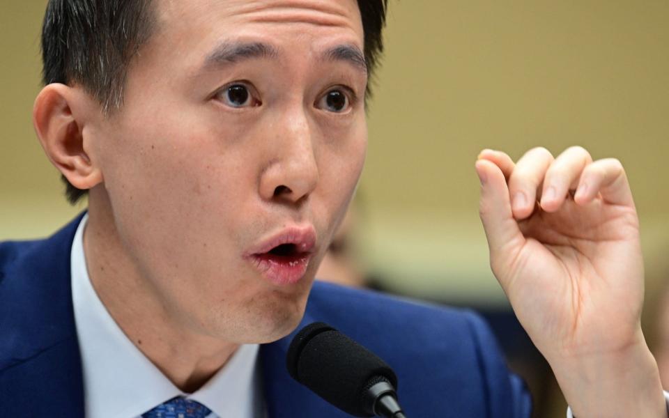 TikTok chief executive Shou Zi Chew testifies before the House Energy and Commerce Committee - JIM WATSON/AFP via Getty Images
