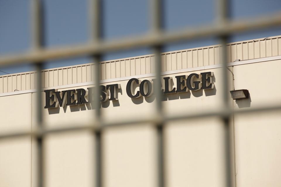 Everest College is seen through the outer gates on April 27, 2015 in Alhambra, California. Corinthian Colleges Inc., a Santa Ana company that was once one of the nation's largest for-profit college chains. (Photo: Al Seib / Los Angeles Times via Getty Images)