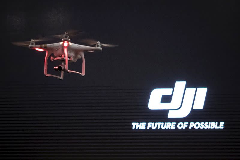 FILE PHOTO: The DJI Phantom 3, a consumer drone, takes flight after it was unveiled at a launch event in Manhattan, New York