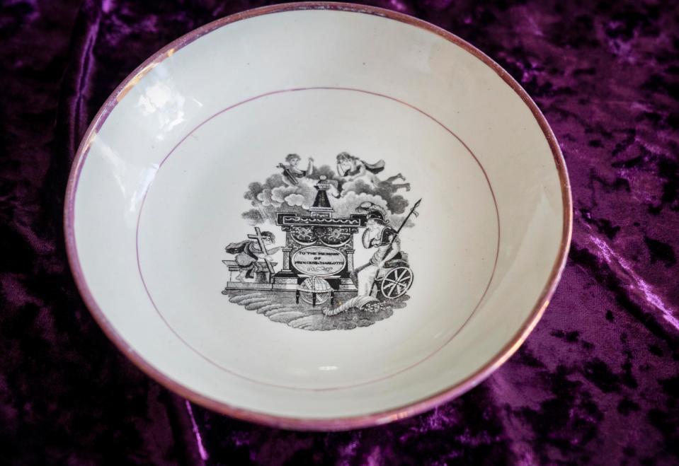 A lustreware bowl mourning Princess Charlotte who died during childbirth in 1817 is part of the royal collection of Chris Ross.