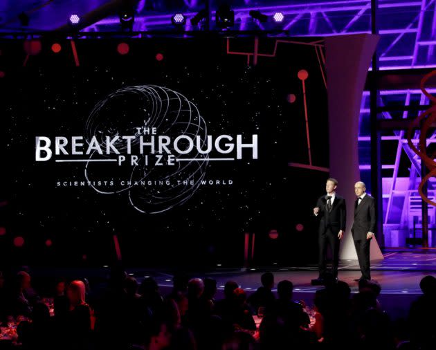 Zuckerberg and Milner at Breakthrough Prize