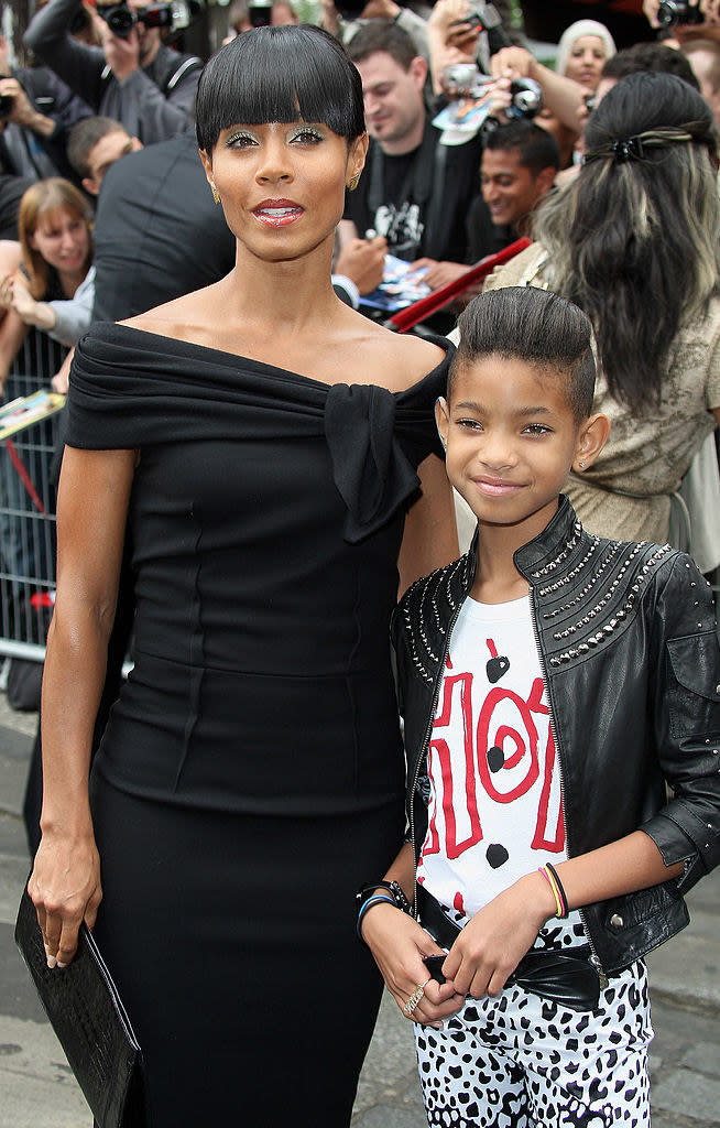 Jada Pinkett Smith and Willow Smith arrive at "The Karate Kid" Paris premiere