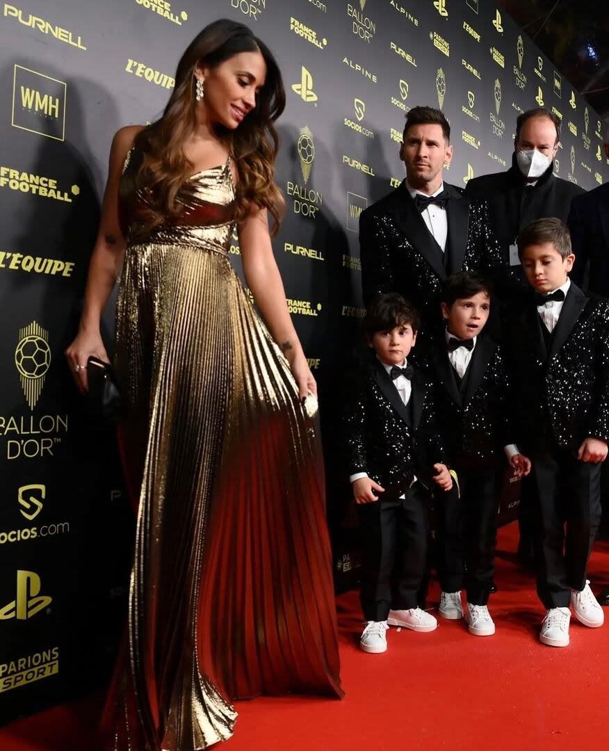 La familia Messi en la entrega del Balón de Oro 2021