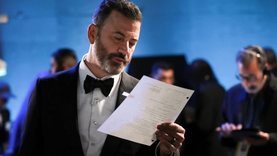 Jimmy Kimmel is seen backstage at the Academy Awards in 2023. - Al Seib/AMPAS/Getty Images