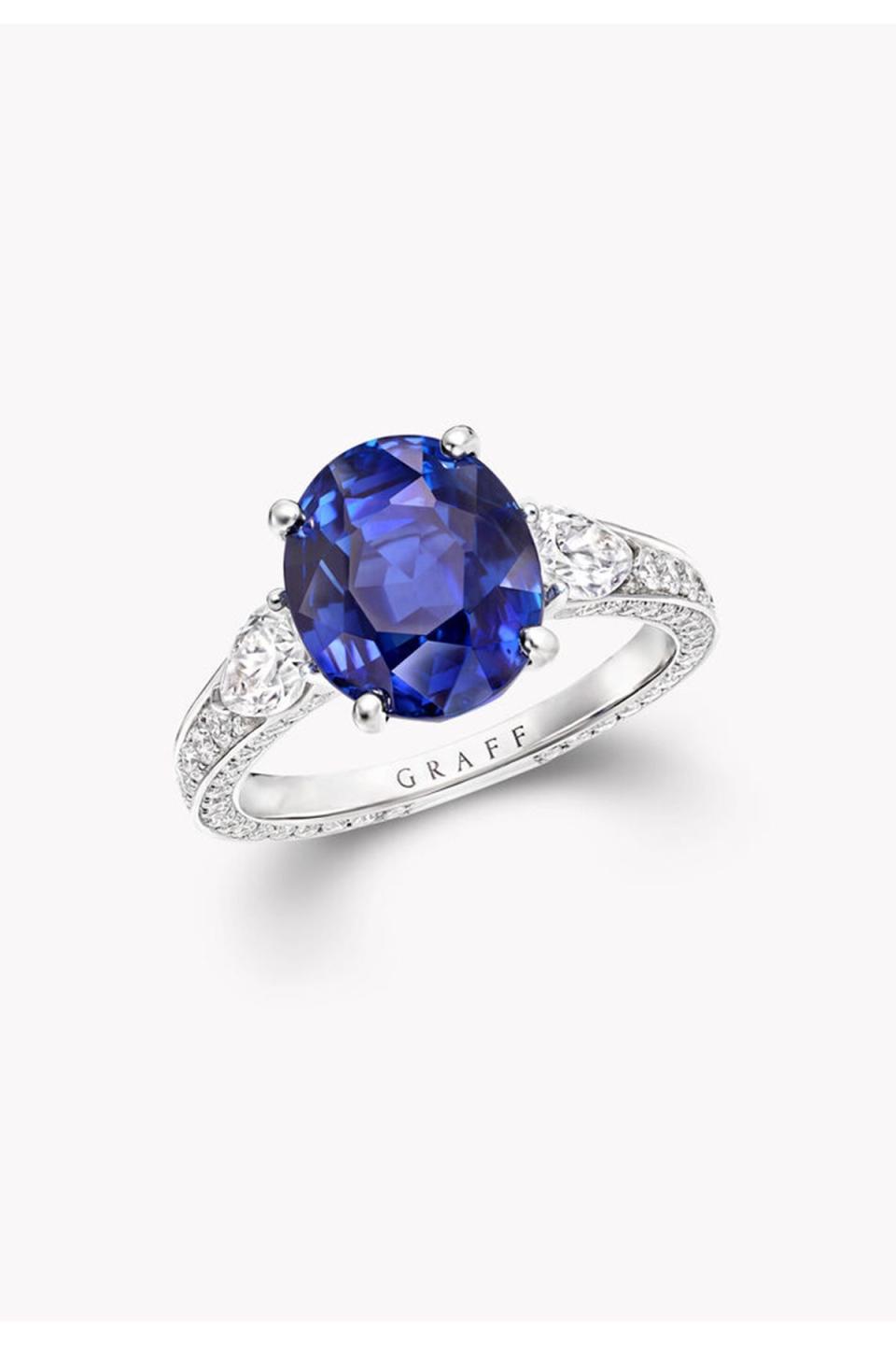 Oval Sapphire High Jewelry Ring 6.42 ct Oval Burmese Sapphire