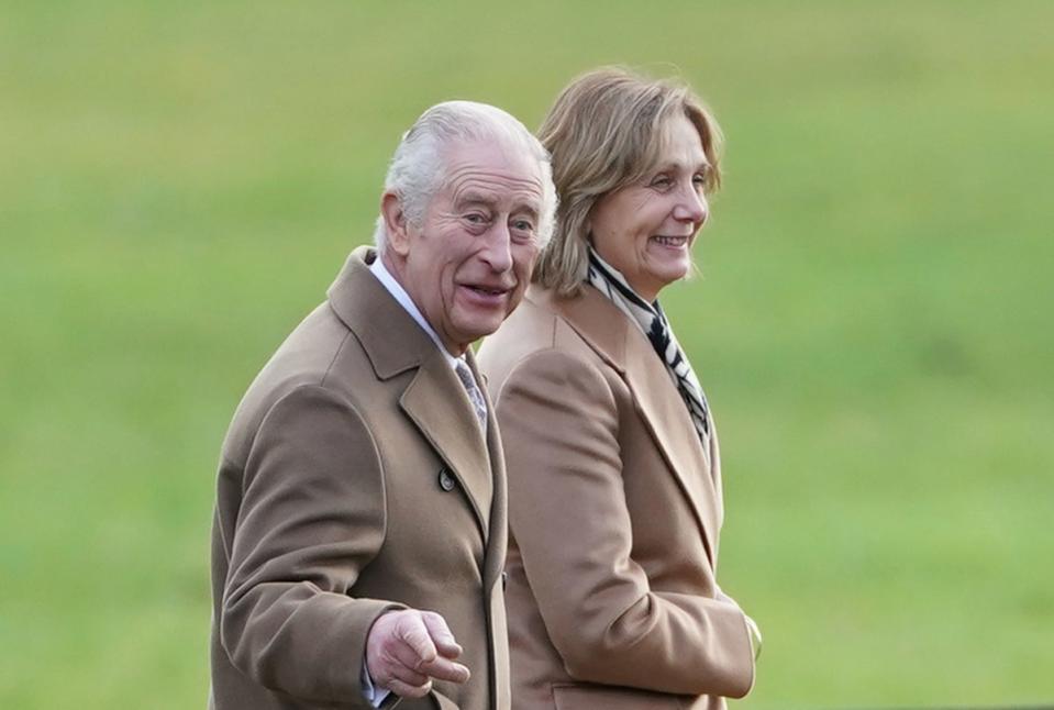 King Charles pictured attending a Sunday church service in Sandringham on Sunday, 7 January (PA)