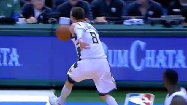 Delly was only going one place when he chased this ball down. Pic: Fox Sports