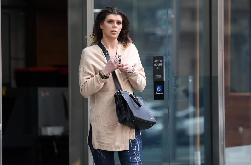 Jonita Ragaisyte leaves the County Court of Victoria in Melbourne. She pleaded guilty to two charges of possessing a drug of dependence. Source: AAP Image.