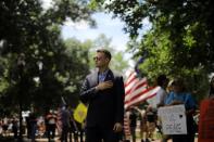 Jack Posobiec attends a rally about free speech outside of the White House in Washington, U.S., June 25, 2017. REUTERS/Carlos Barria