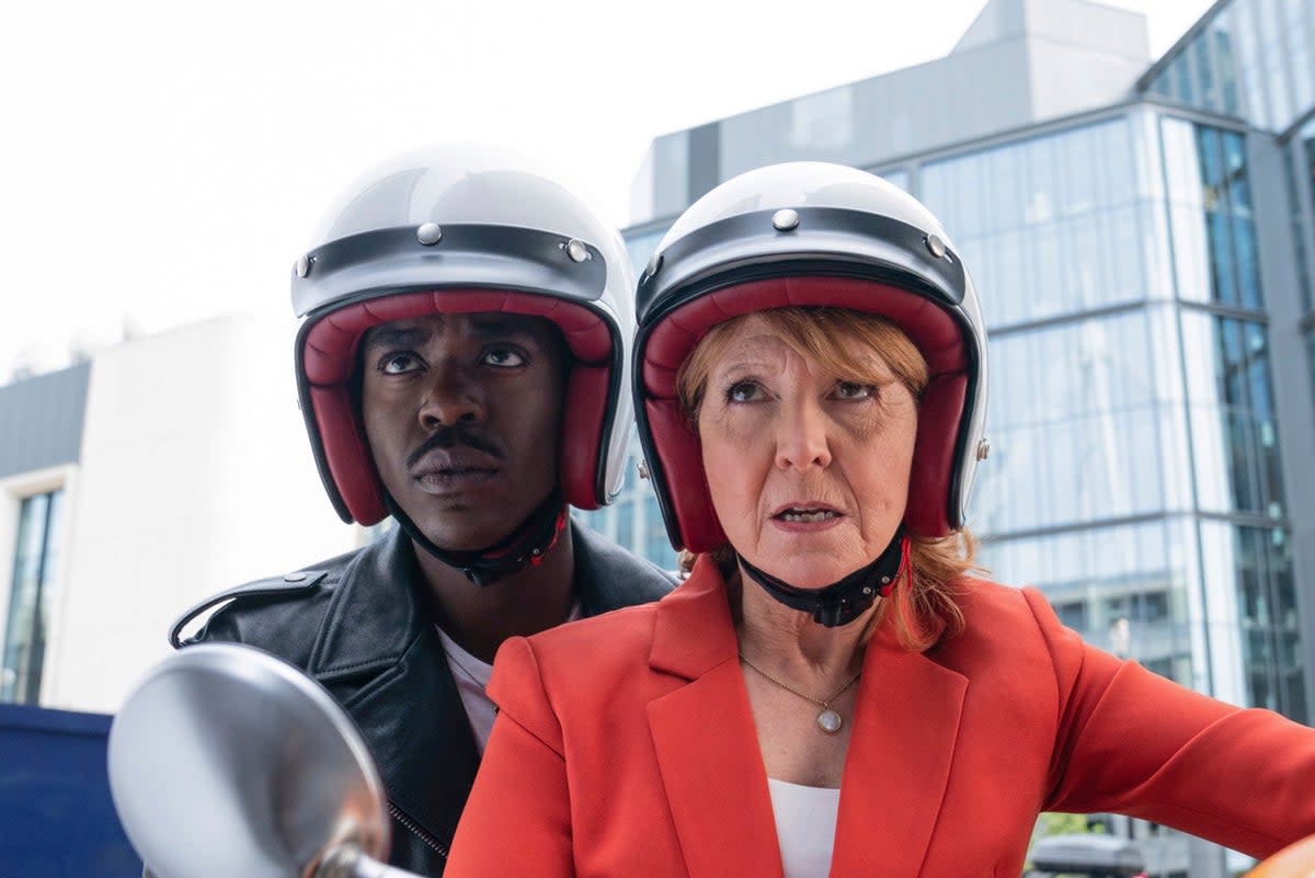 The Doctor (Ncuti Gatwa) and Mel (Bonnie Langford) in ‘Doctor Who’  (Sophie Mutevelian/Bad Wolf/BBC Studios)