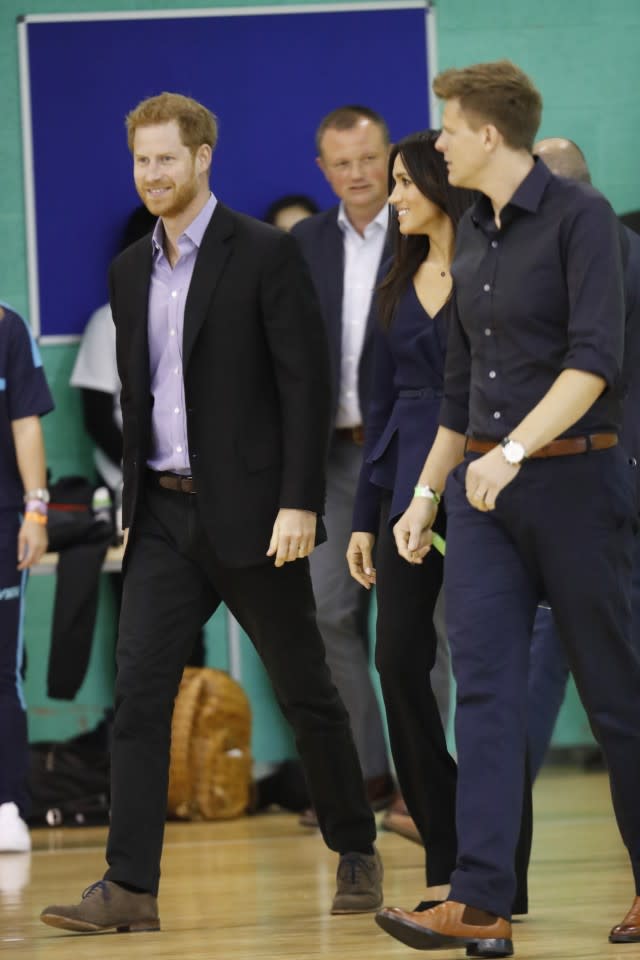 The Duke and Duchess of Sussex traveled to Loughborough University on Monday.