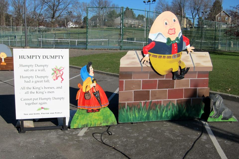 A restored Humpty Dumpty is part of the annual Storybook Lane display at Tuscora Park.