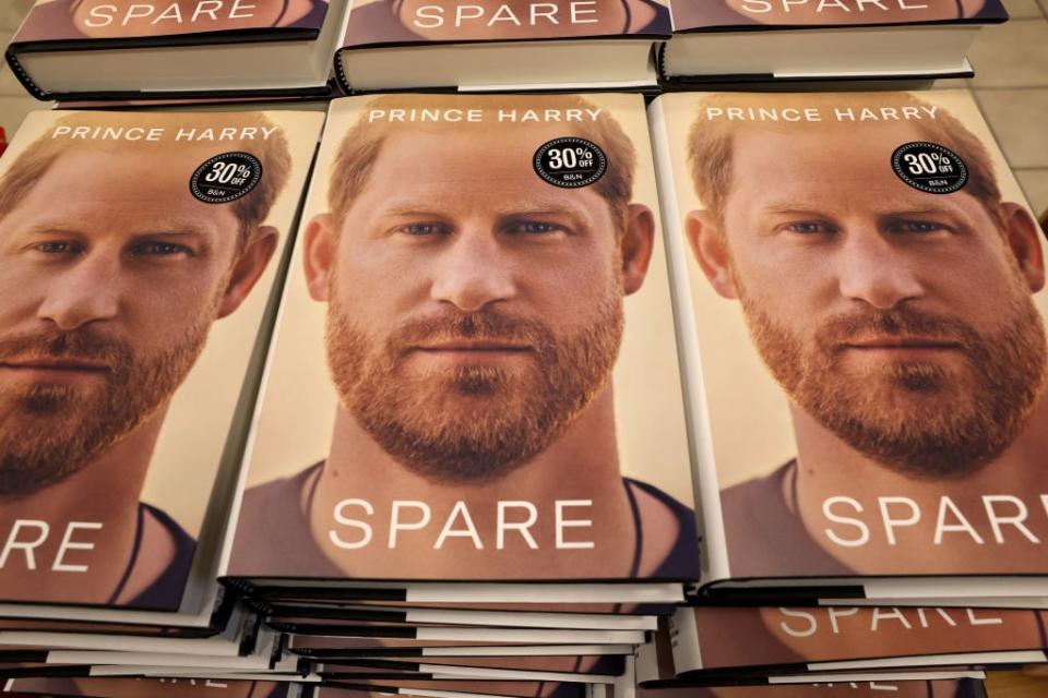 CHICAGO, ILLINOIS - JANUARY 10: Prince Harry's memoir Spare is offered for sale at a Barnes & Noble store on January 10, 2023 in Chicago, Illinois. The book went on sale in the United States today. (Photo by Scott Olson/Getty Images)