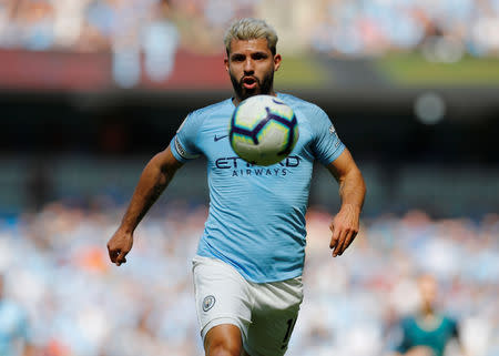 Soccer Football - Premier League - Manchester City v Tottenham Hotspur - Etihad Stadium, Manchester, Britain - April 20, 2019 Manchester City's Sergio Aguero in action REUTERS/Phil Noble