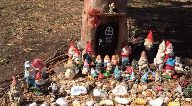 Ms Wilberger managed to find the gnome at the nearby gnome village. Photo: Facebook