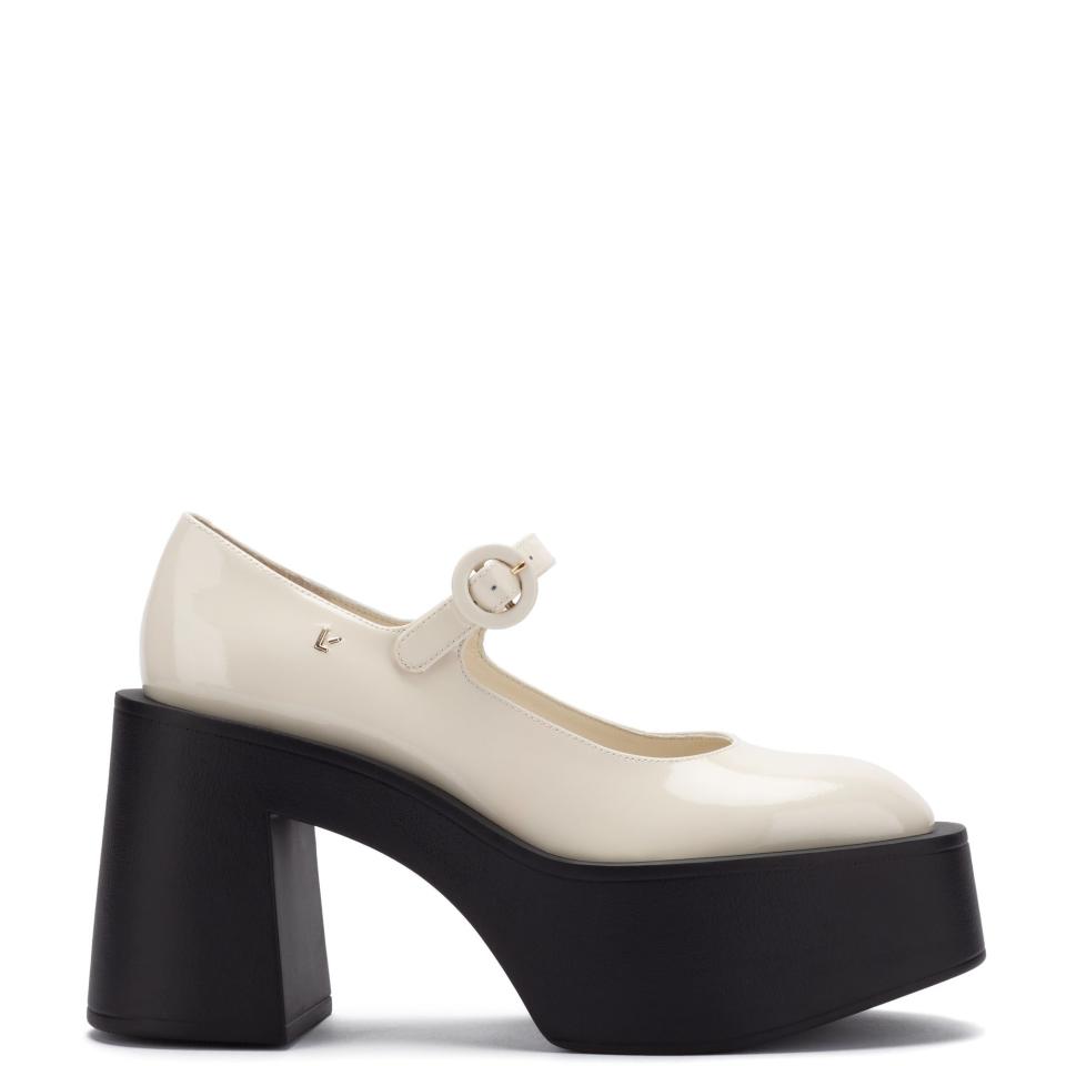 Olivia Platform Pump In Ivory Patent Leather