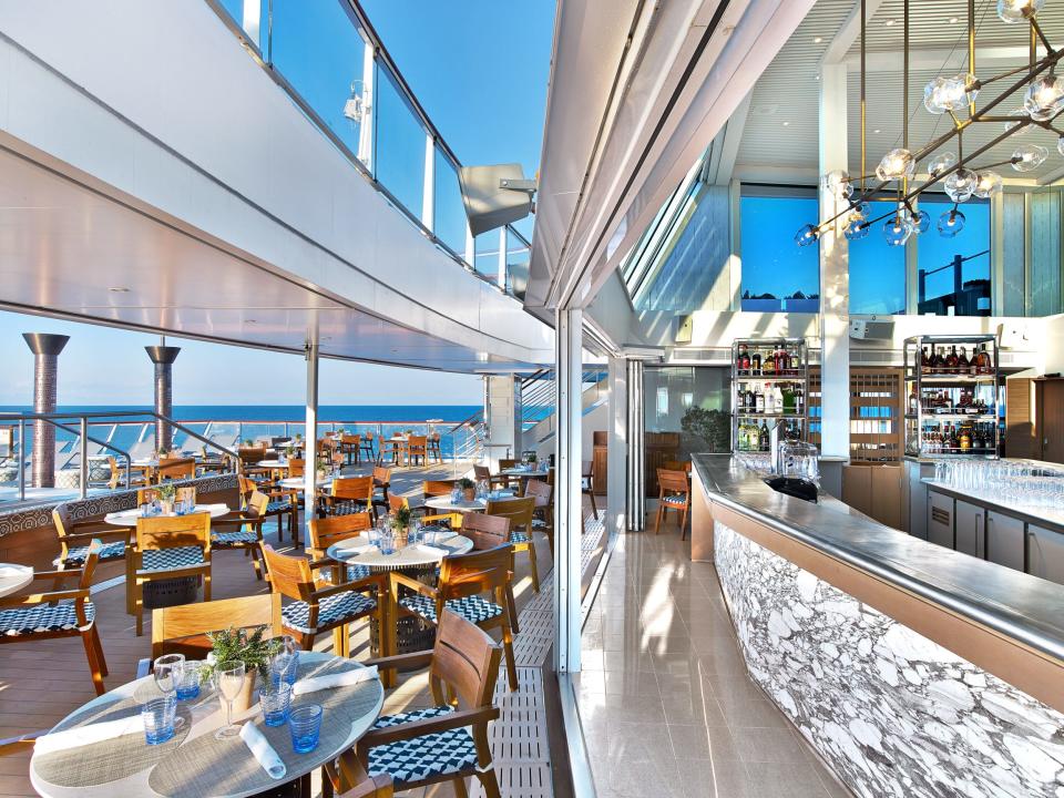 A Viking Ocean ship's Aquavit Terrace. The cruise line's ocean cruise ships are all identical.