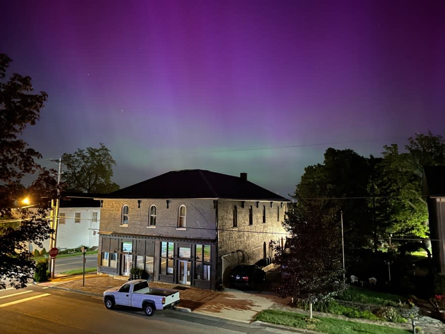 View of the northern lights from Rushville (Photo courtesy/Matthew Schweitzer).