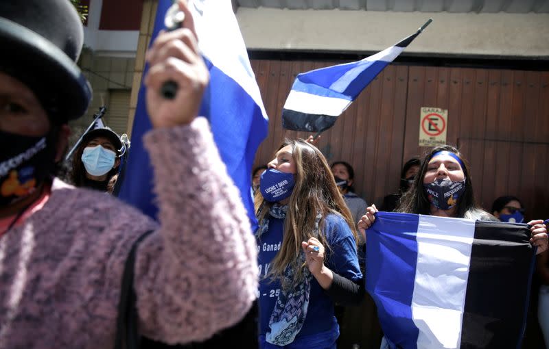 Supporters of the MAS party attend a rally in La Paz