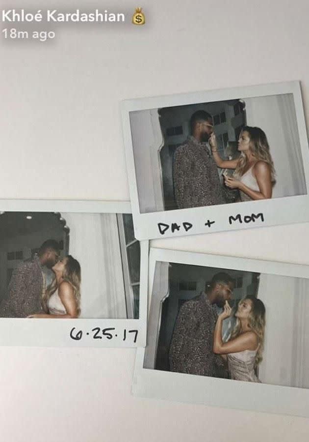 She has hinted at him being a daddy before... Source: Snapchat/Khloe Kardashian