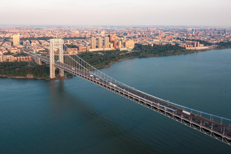 An aerial view of the George Washington Bridge