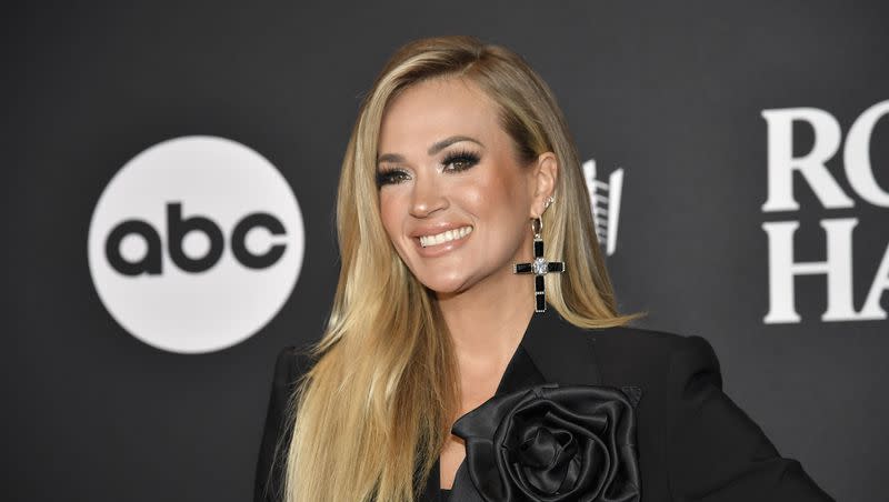 Carrie Underwood arrives at the Rock & Roll Hall of Fame Induction Ceremony on Friday, Nov. 3, 2023, at Barclays Center in New York.