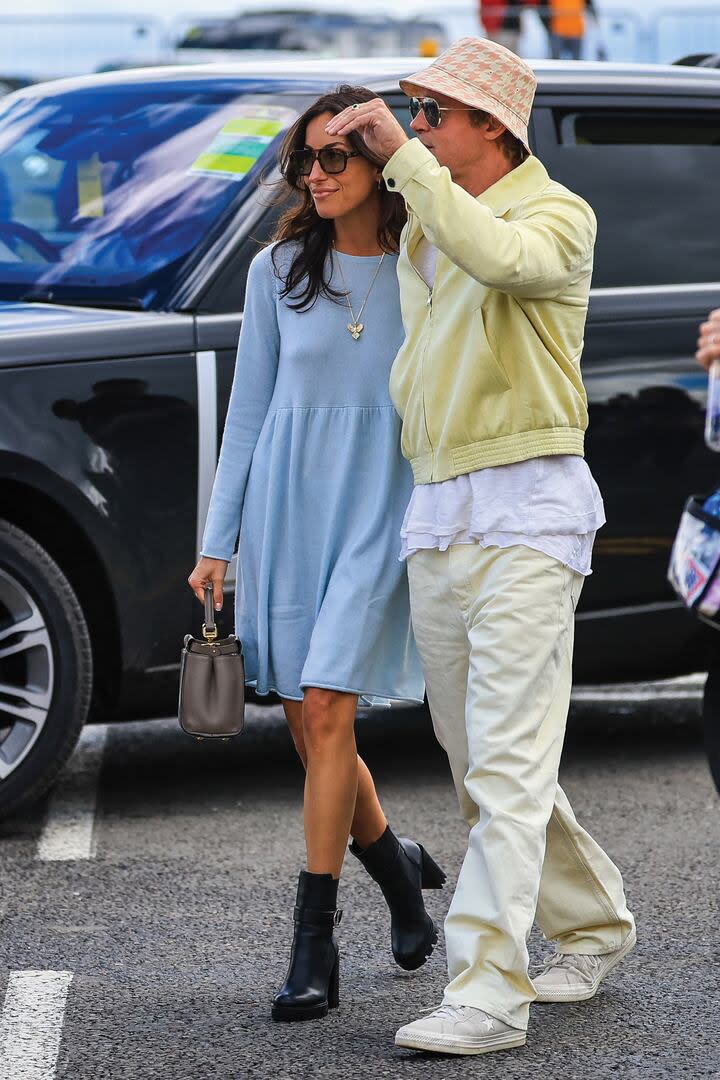 Brad Pitt y su novia, Inés de Ramón, el fin de semana en el Gran Premio de Silverstone en Northampton, Inglaterra