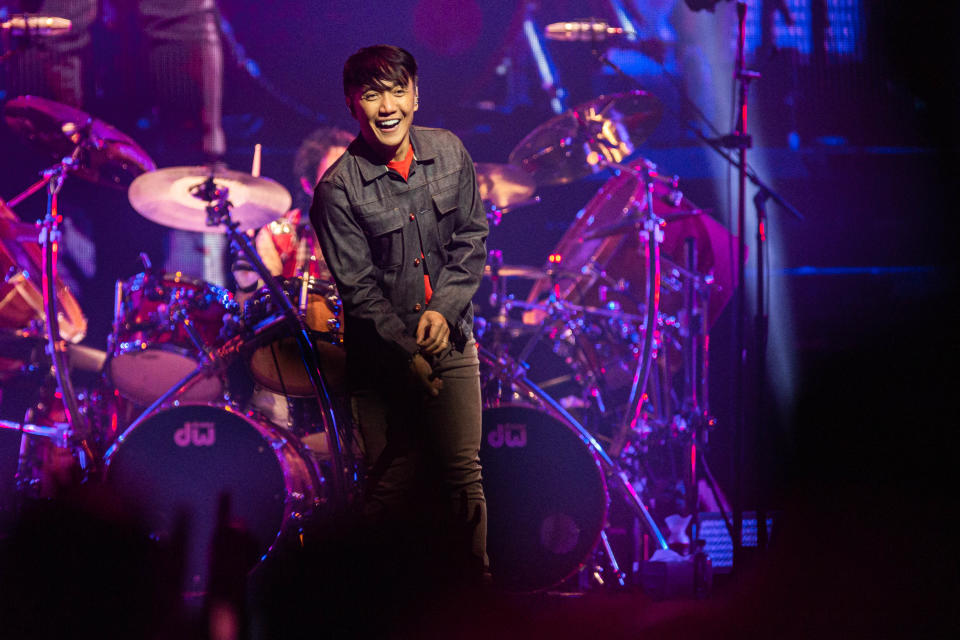 Arnel Pineda performs with Journey on the Freedom Tour 2022 at the Paycom Center in Oklahoma City on Thursday. Journey will headline the 2022 Concert for Legends Presented by Ford on Aug. 6 during the Pro Football Hall of Fame Enshrinement Festival.