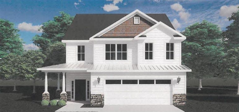 This four-bedroom house is one of the home designs proposed for the Misty Meadows subdivision, which developers want to build within walking distance of Grovetown High School, Columbia Middle School and Baker Place Elementary School.