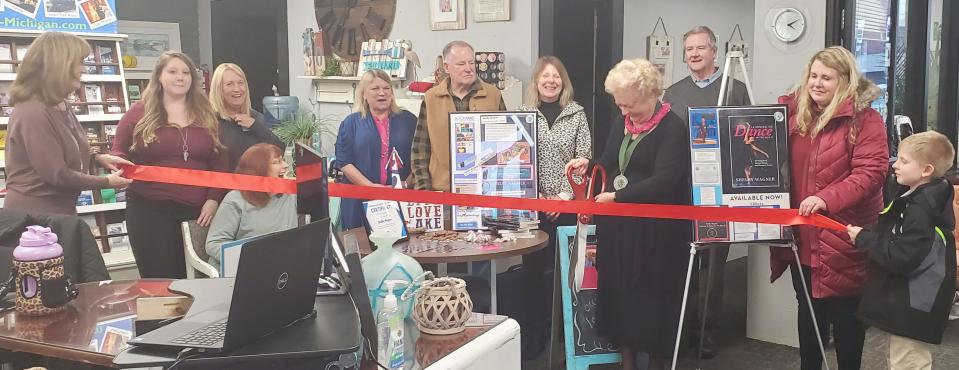 Author Shelby Wagner was welcomed to Coldwater Area Chamber of Commerce with a ribbon-cutting.