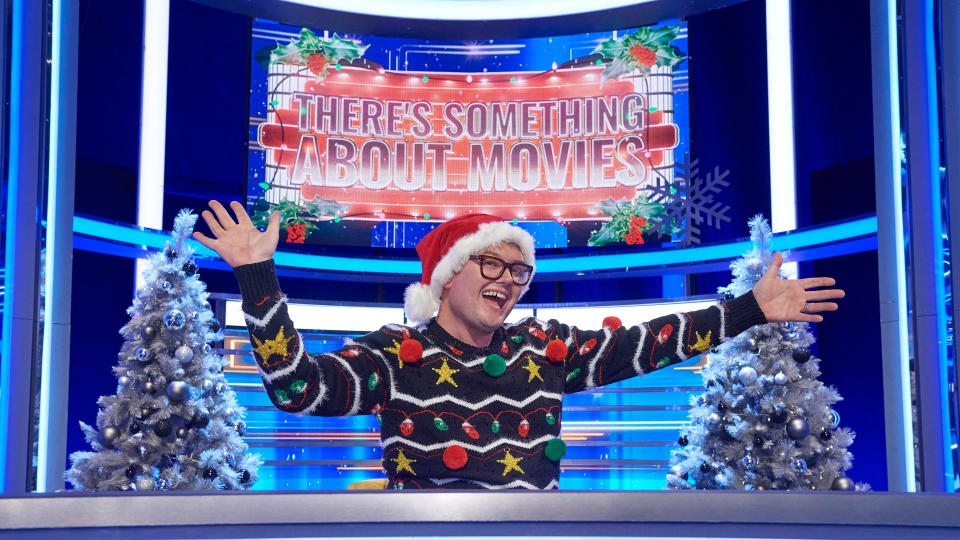 Alan Carr returns to host a special festive edition of panel show 'There's Something About Movies'. (Andrea Southam/Sky UK)