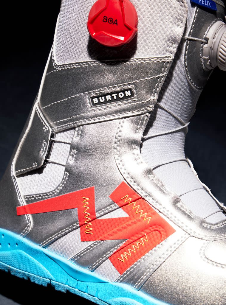 A new snowboard boot from Burton in collaboration with Virgil Abloh, to be released on March 22. - Credit: Courtesy of Burton
