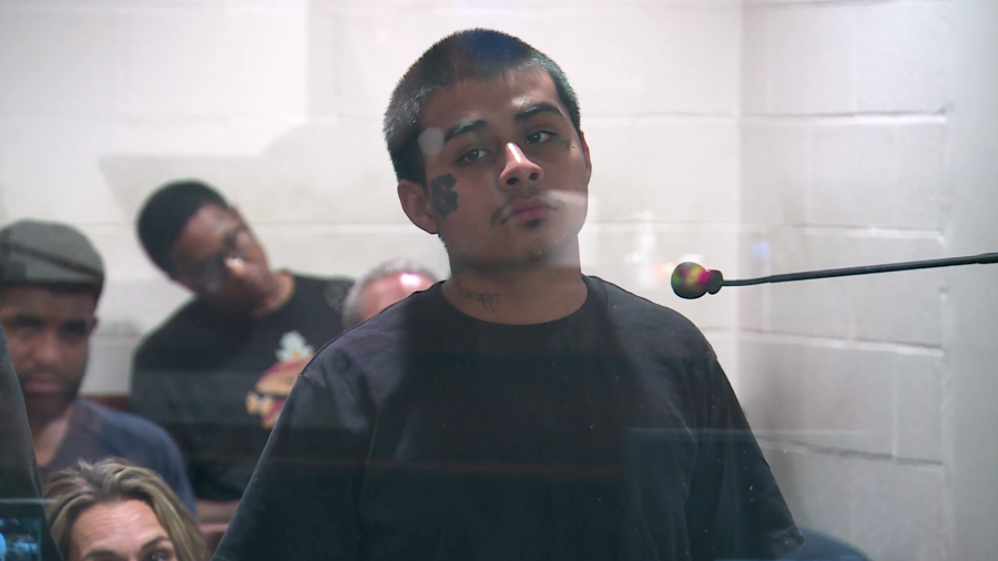 Jesus Ayala, 17 at the time of the incident, appeared to show no remorse while being taken into custody. (KLAS)