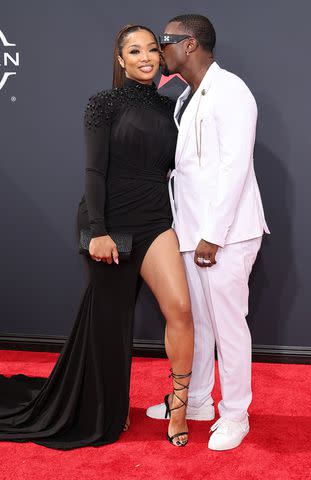 Amy Sussman/Getty Ray J and Princess Love at the BET Awards in June 2022