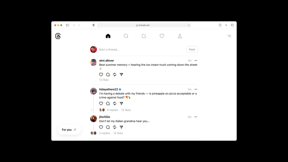The web version of Threads will be available at Threads.net (Meta)