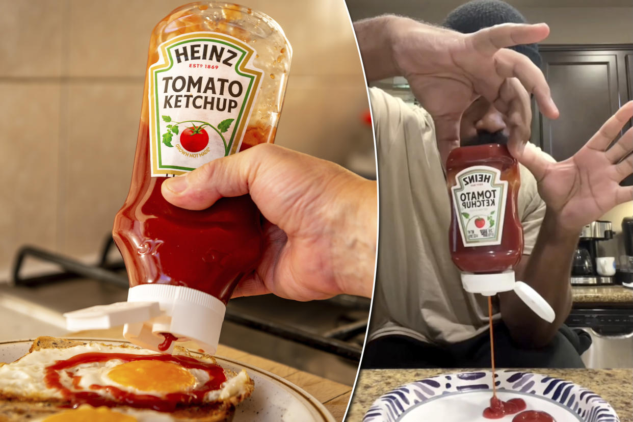 A TikToker shared a super easy trick to make ketchup pour itself.