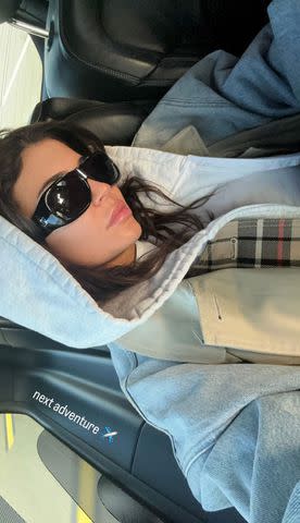 <p>Kylie Jenner/Instagram</p> Jenner posted a make-up free selife on her way to the show earlier