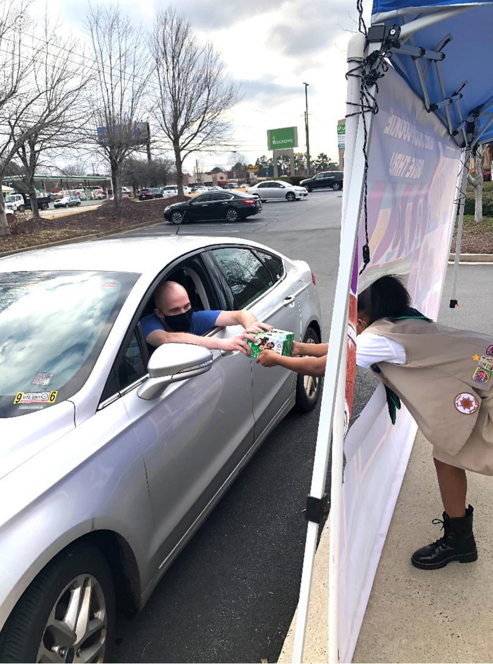The drive-thru shops were a safe, socially distant way to drum up sales during a unique season where in-person selling was difficult.  (Michele Samuel / Troop 14665 Girl Scouts of Greater Atlanta)