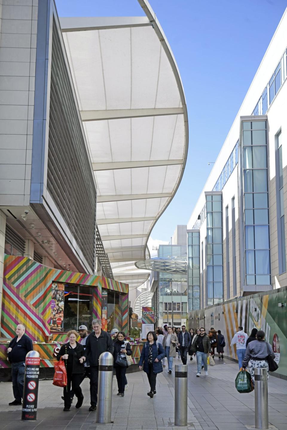 Westfield shopping centre on Ariel Way lends a futuristic feel to the area (Daniel Lynch)