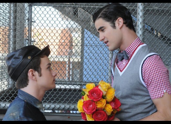 Kurt Hummel (Chris Colfer) and Blaine Anderson ((Darren Criss) are the epitome of high school sweethearts on Fox's "Glee" -- and the fan-favorite couple among most Gleeks. Klaine is kind of like a holy word in the "Glee" Bible. Not only were they each other's first boyfriends, but they lost their virginity to each other during the controversial Season 3 episode, "First Time." Blaine has also helped Kurt through some tough times, including standing up to Kurt's bully, Dave Karofsky, and taking a laced slushy to the eye to protect him. If that's not the meaning of true love, then we don't know what is. Also, a relationship that begins with a cover of Katy Perry's "Teenage Dream" is destined to last.