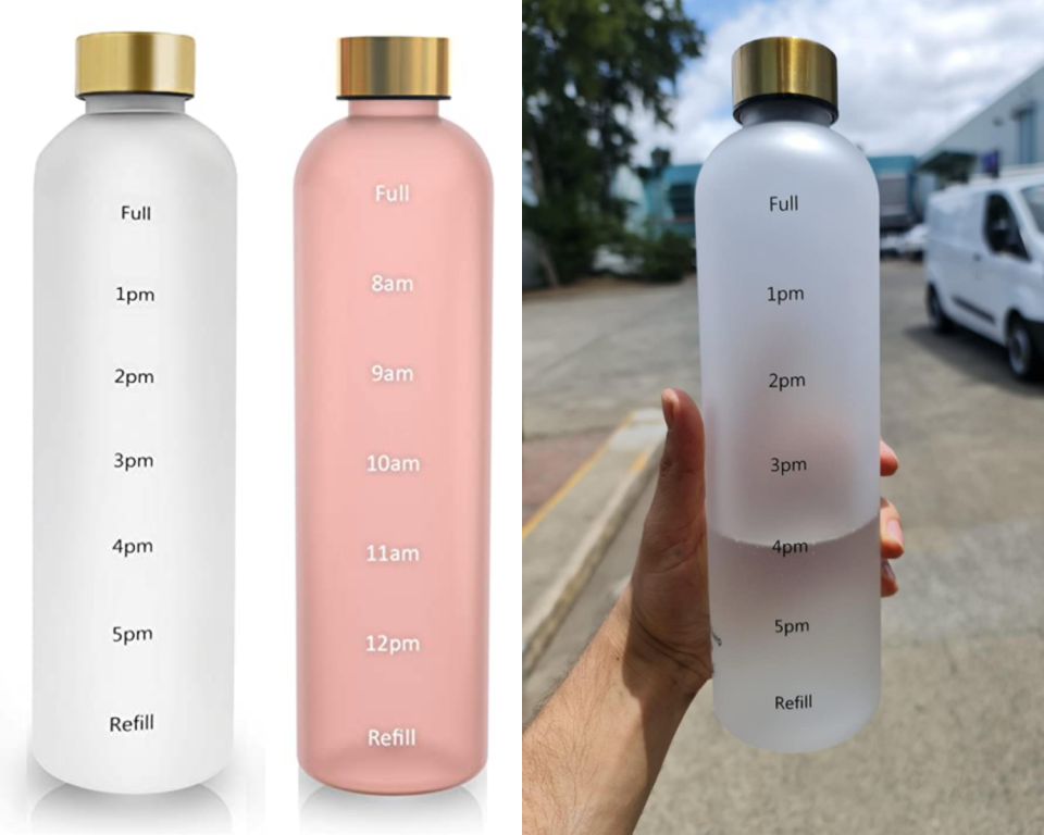 reusable drink bottles with time stamps