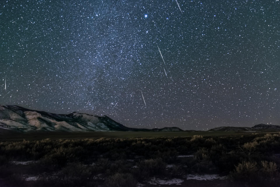 The Geminids blaze in the sky over Utah. (Getty Images)
