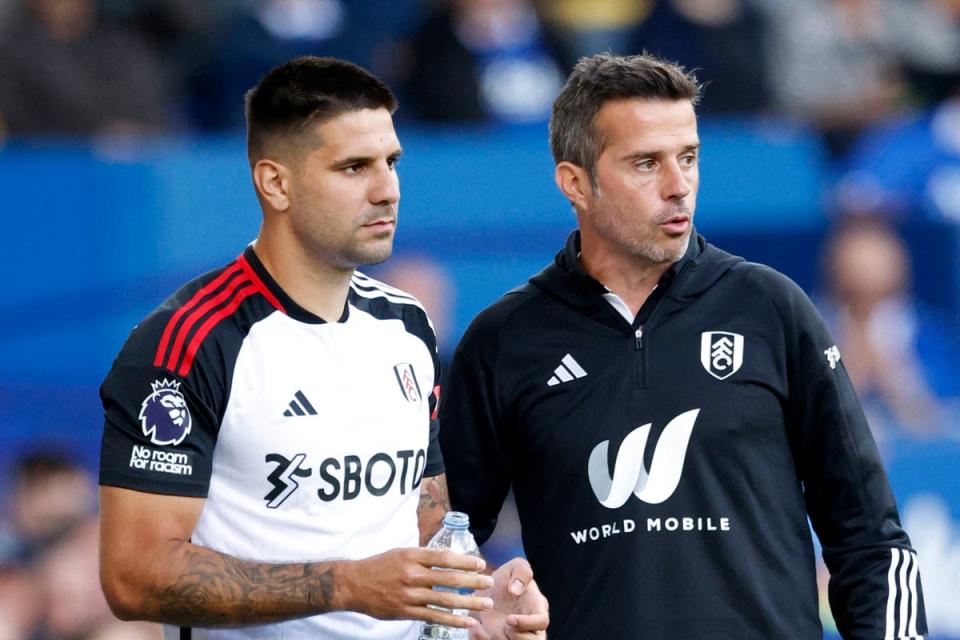 Future uncertain: Marco Silva is unsure if Fulham have now accepted a bid from Al-Hilal for top striker Aleksandar Mitrovic (PA)