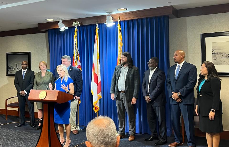 Nina Sickler, at far right, became the first women to serve as the city's public works director when Mayor Donna Deegan appointed her to that post in August.