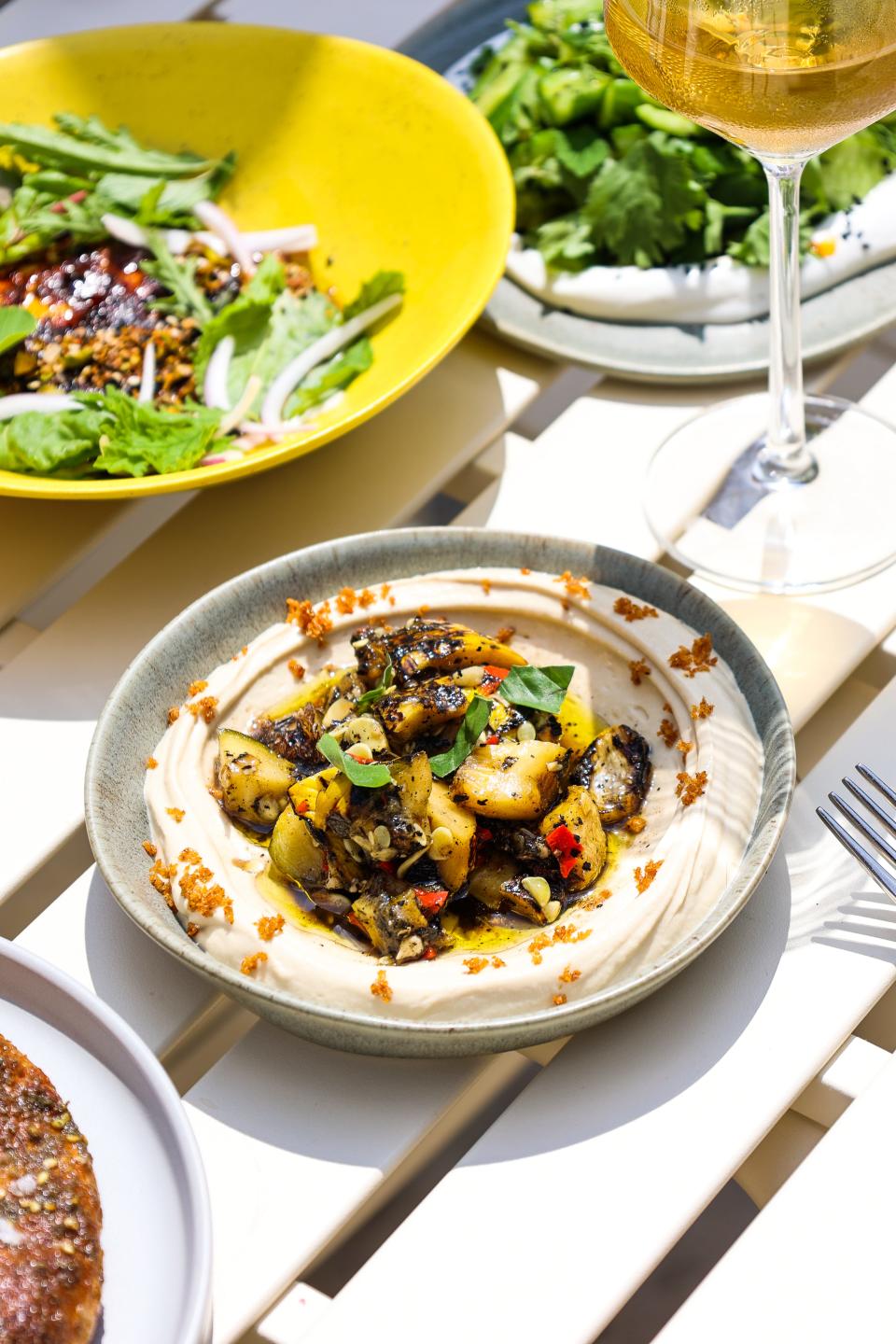 The hummus at Ezov serves a flavor building block.