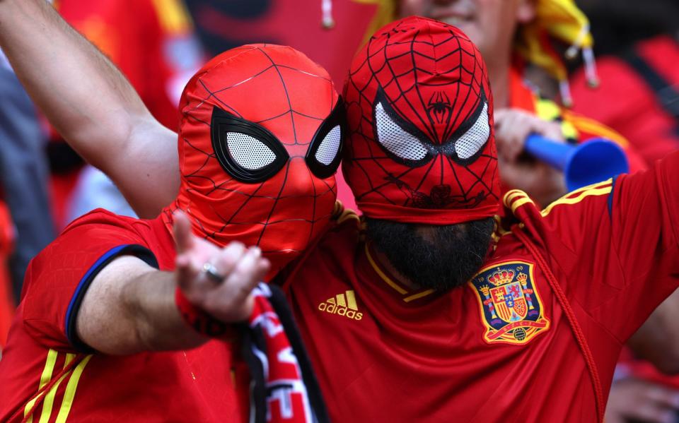 Spain fans as Spiderman