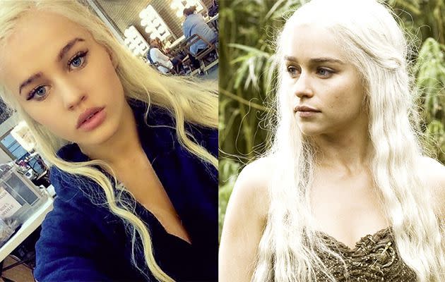 Rosie Mac looks exactly like Emilia Clarke. Photo: Instagram.