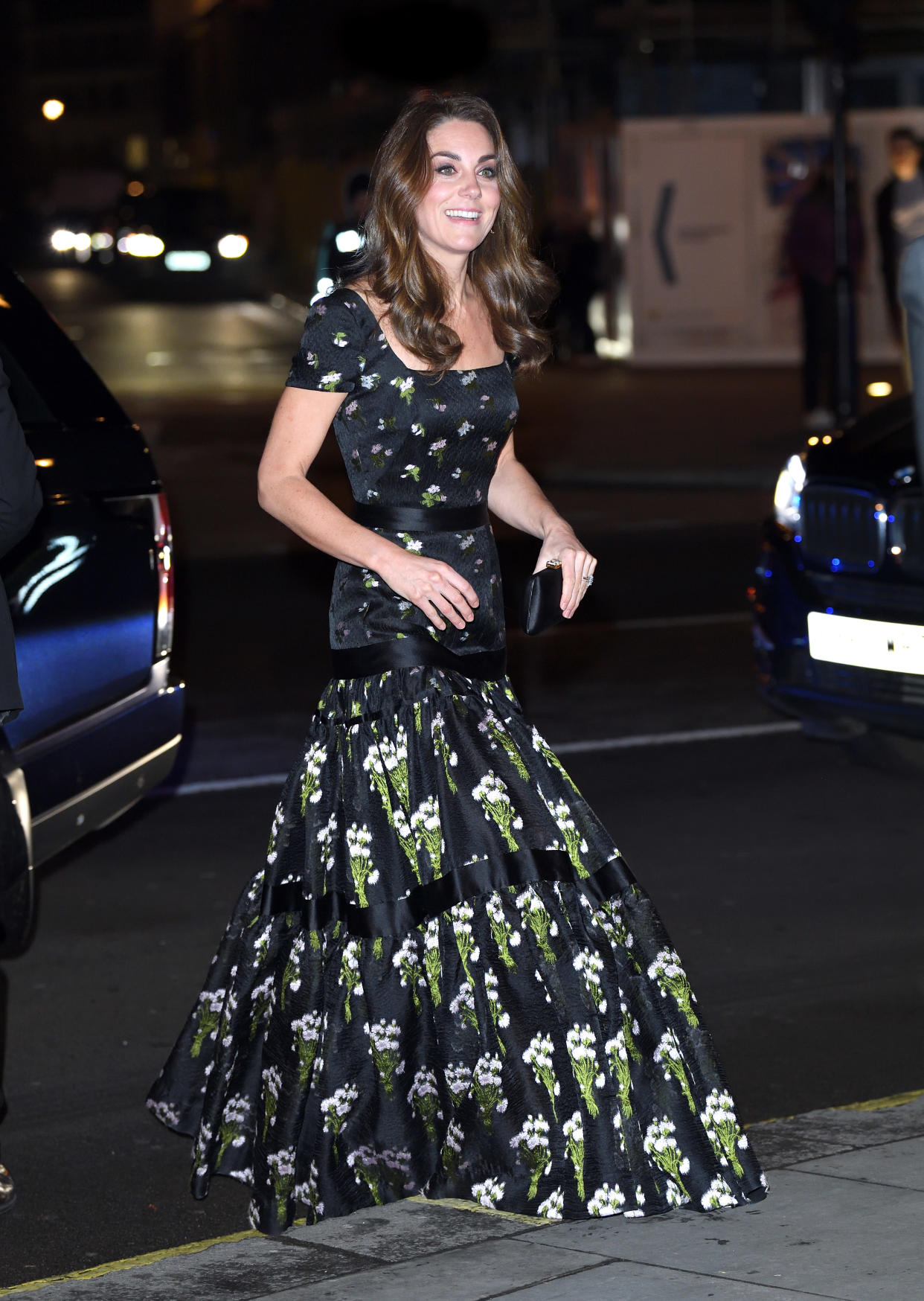 The Duchess of Cambridge rewore an Alexander McQueen gown at last night’s gala. [Photo: Getty]